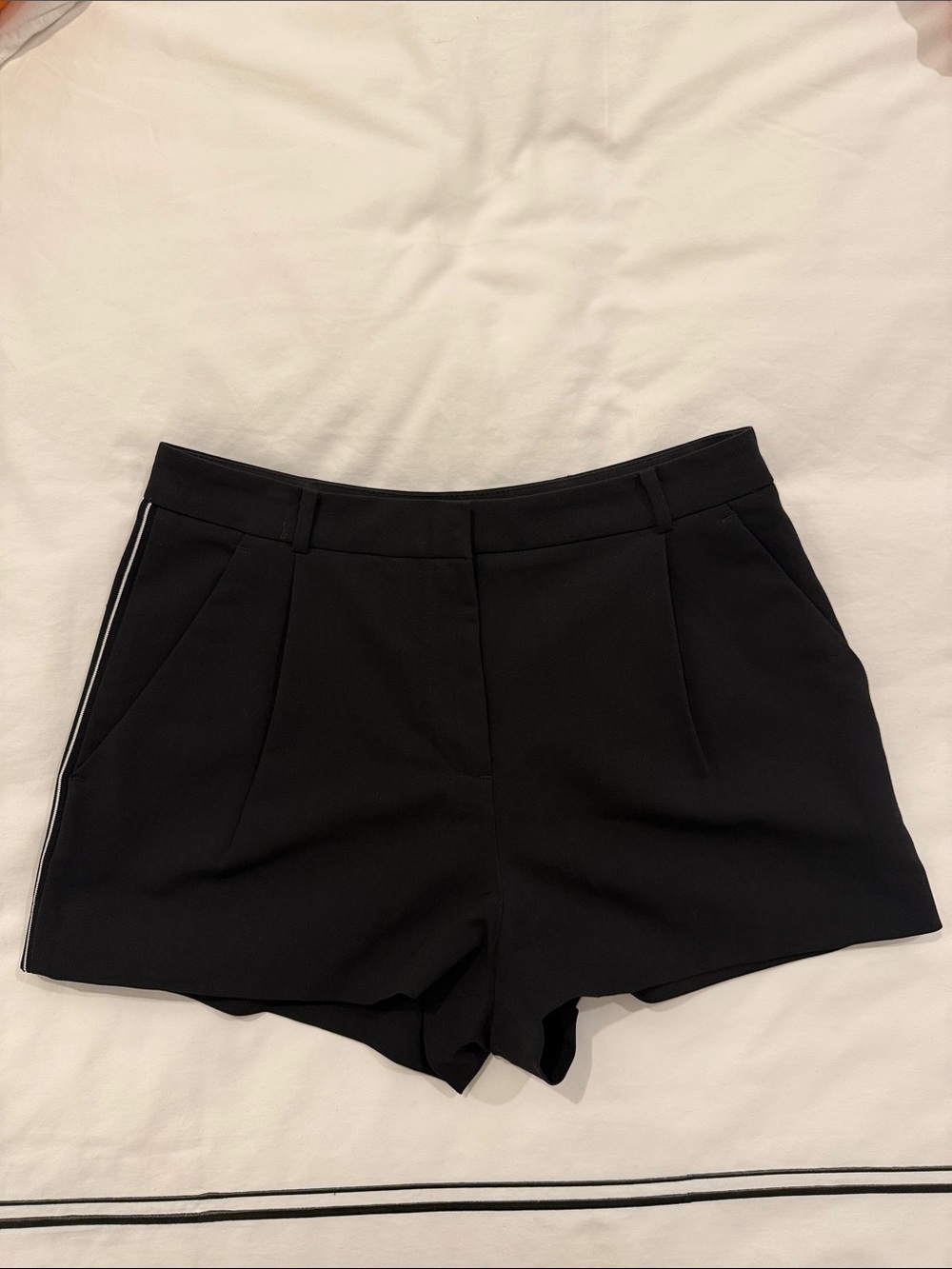 AllSaints Black Tailored Side-Strip Shorts